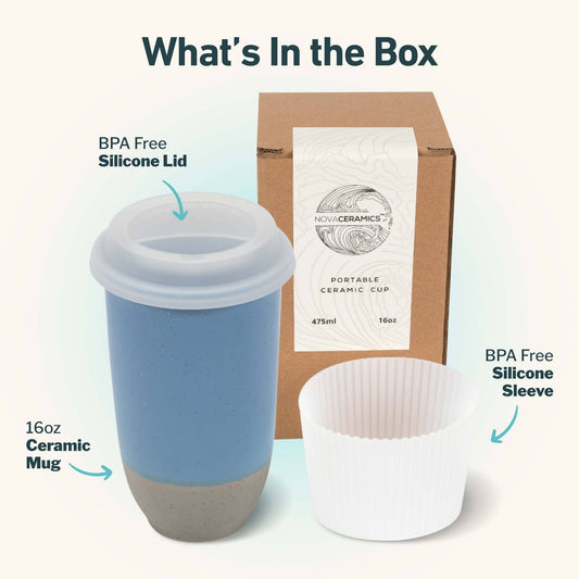Coastal Drift Ceramic Travel Mug – 16oz Reusable Cup