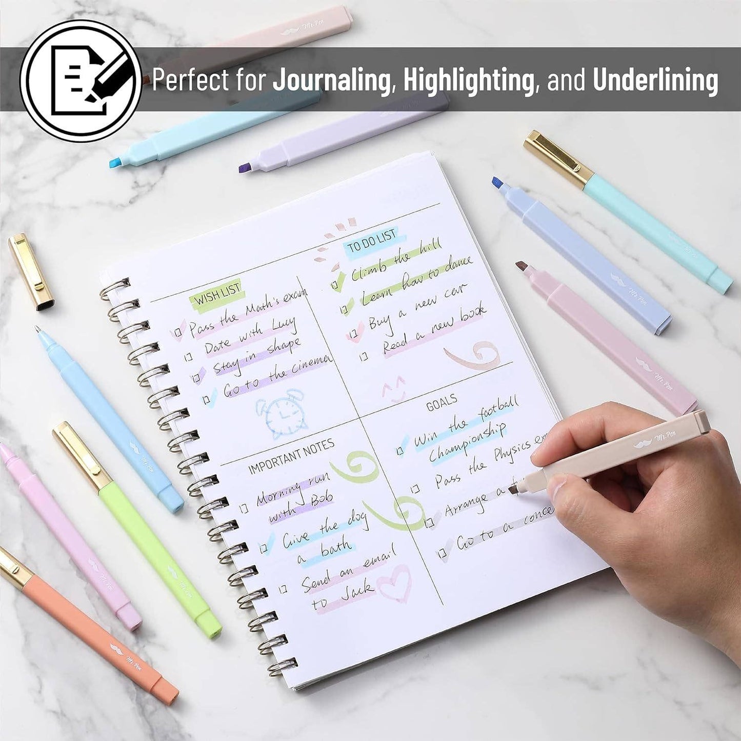 Bible Highlighters & Pens No Bleed 16 Pack Pastel