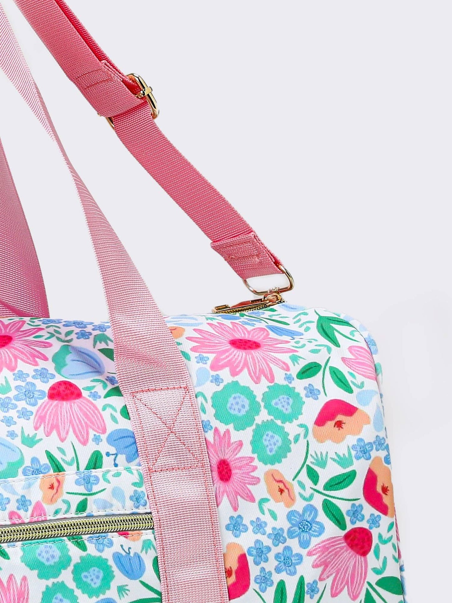 Women Floral Printed Canvas Duffel Bag
