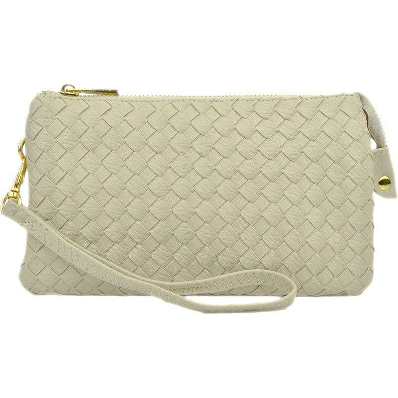 7050 Kathy Woven Three Compartment Clutch/Crossbody Bag