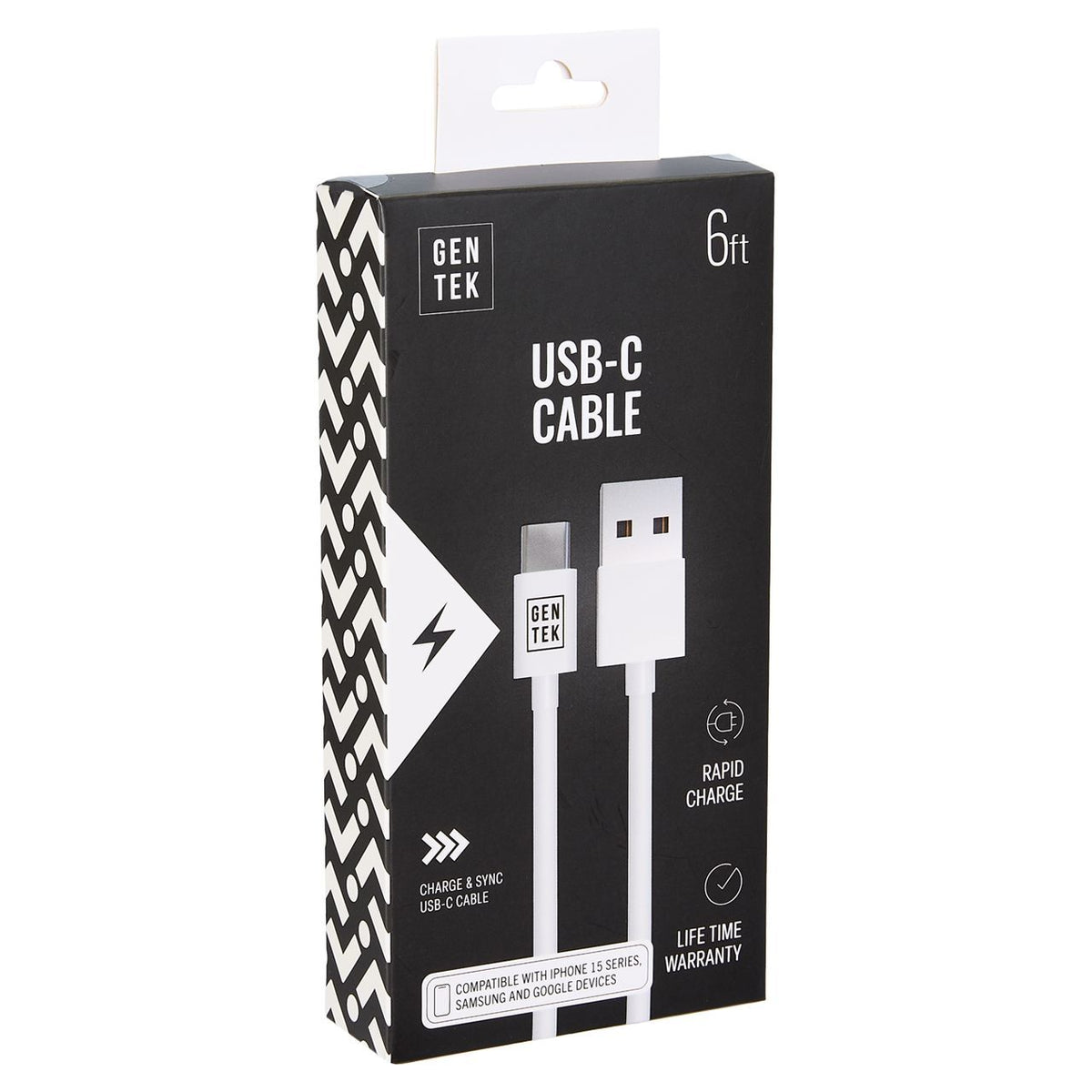 Gentek USB Type-C To USB Cable, 6ft White
