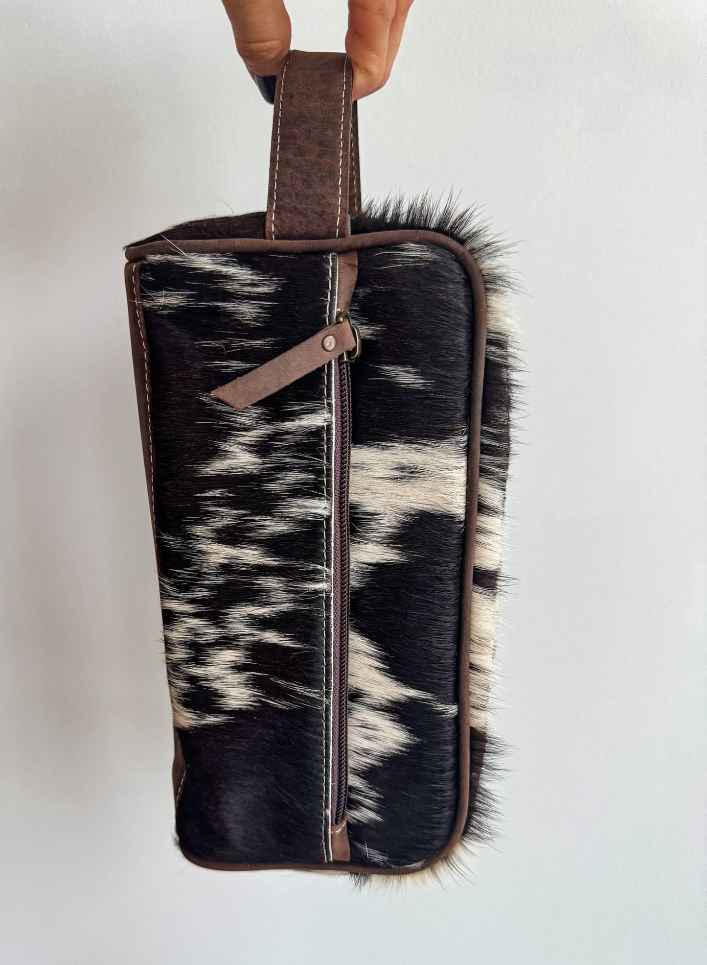 Cowhide | Western Toiletry Makeup Shaving Travel Bag