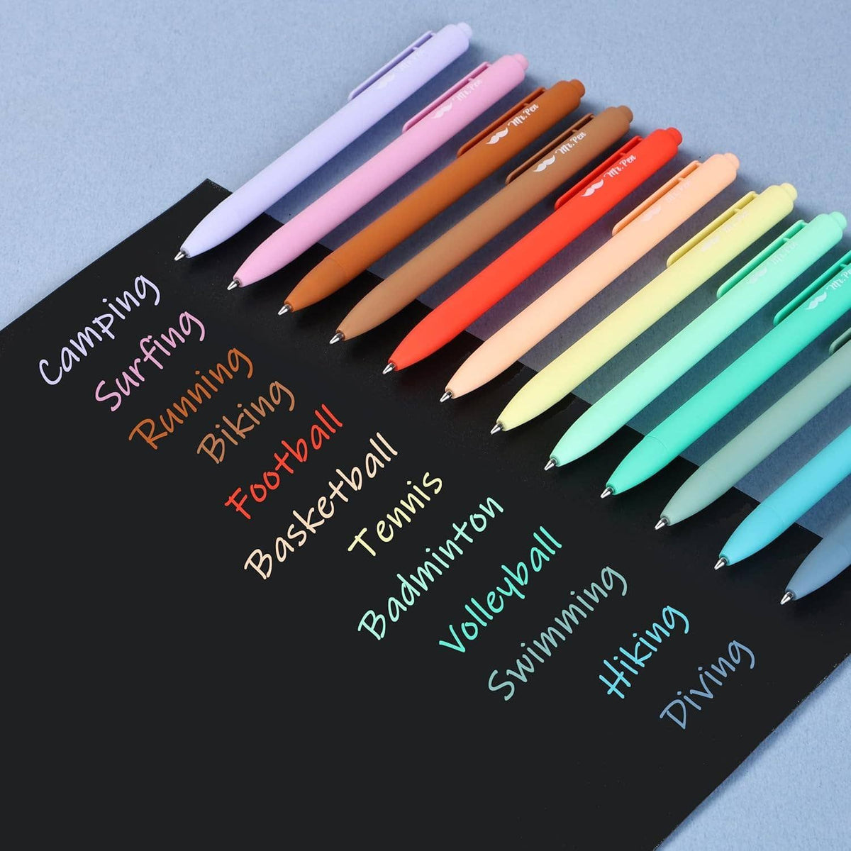Cute 12-Pack Retractable Gel Pens with Colored Ink