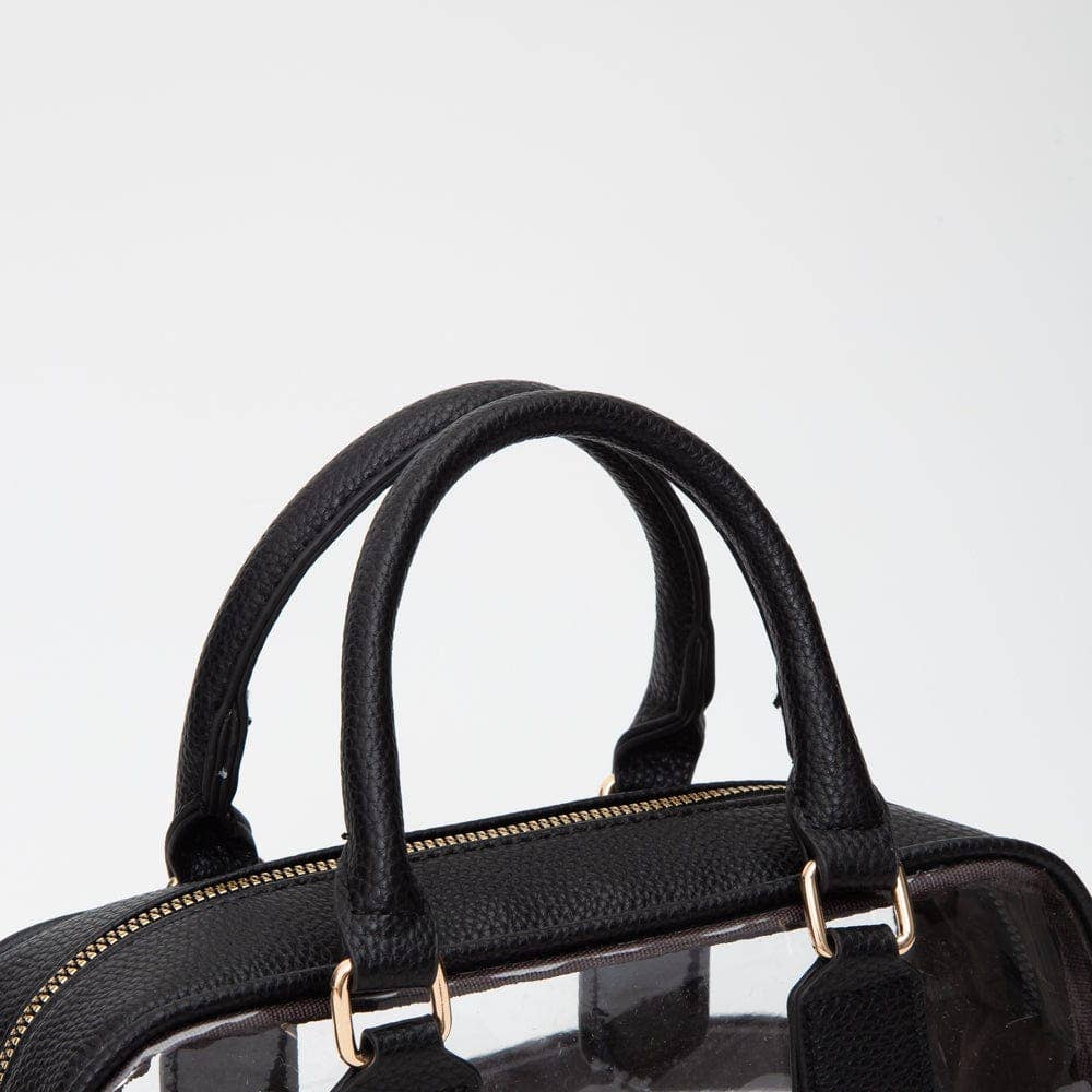 TG10774 Clear Plastic East-West Top Handle/Crossbody Bag