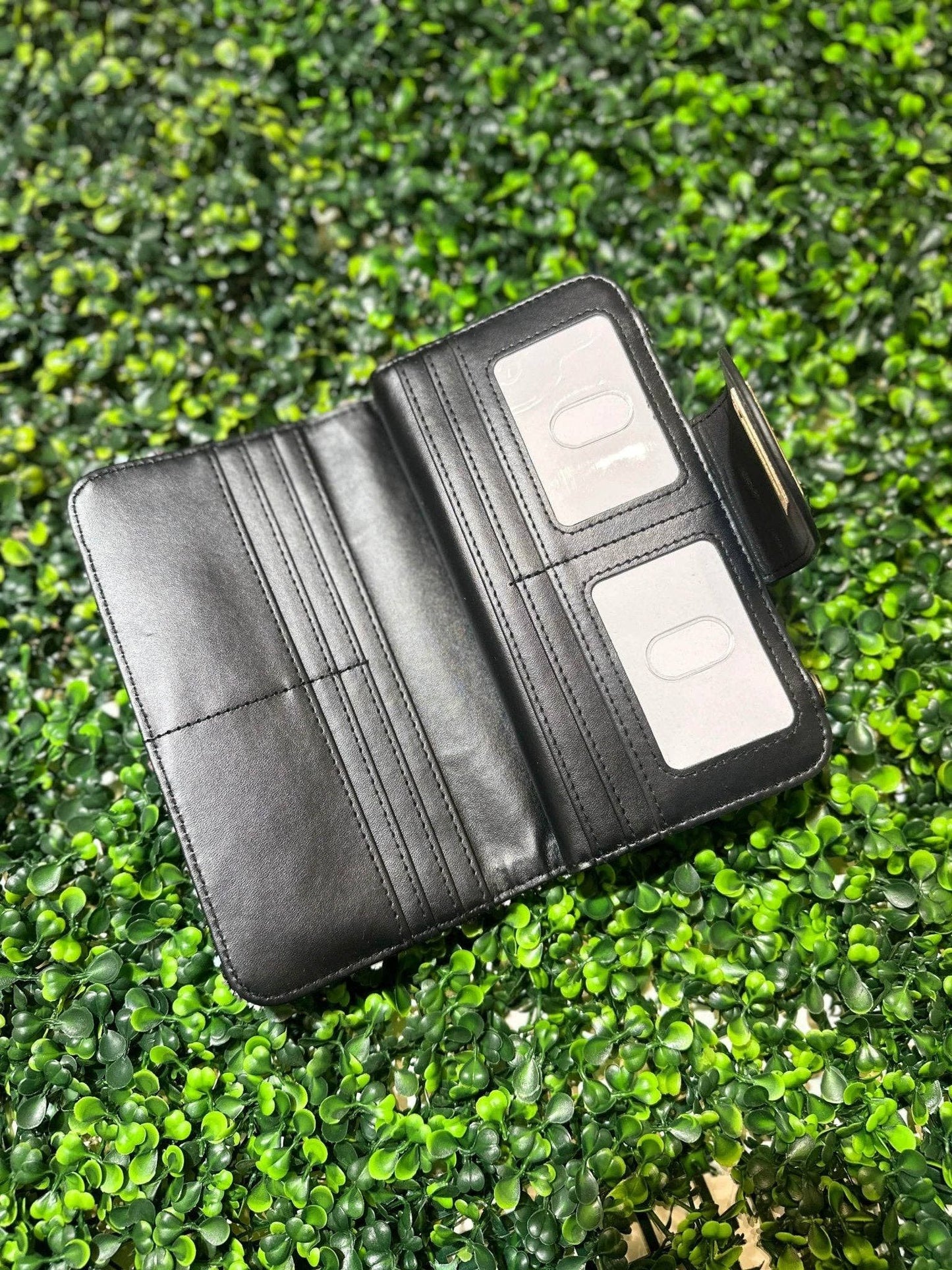 TW041 Tweed Turn Lock Crossbody Wallet