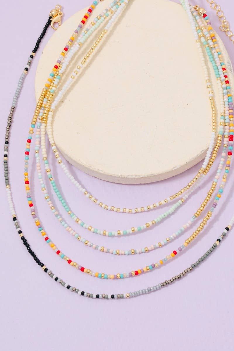 Mixed Seed Beaded Necklace