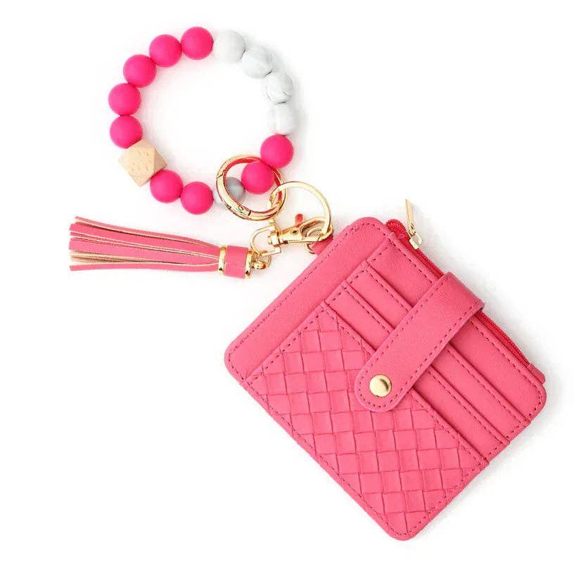 BB139x205 Nina Quilted Beaded Keychain Bracelet Wallet