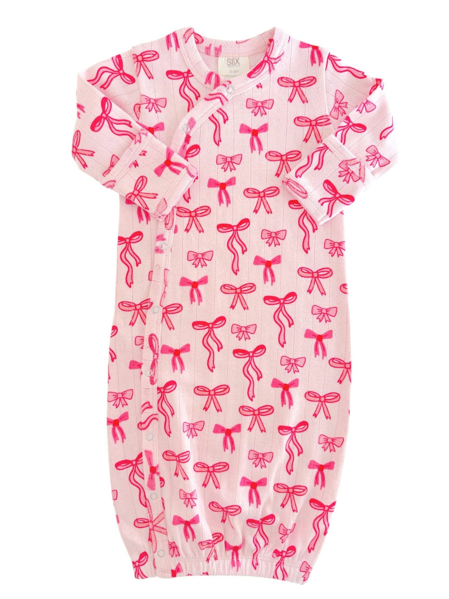 Pink Bows / Organic Pointelle Gown