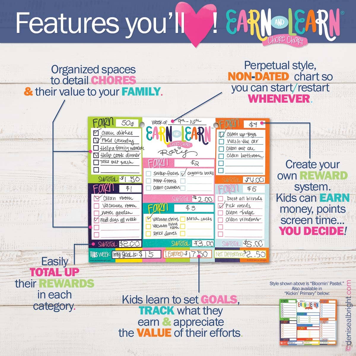 Earn & Learn® Kids Chore Chart | Open Stock