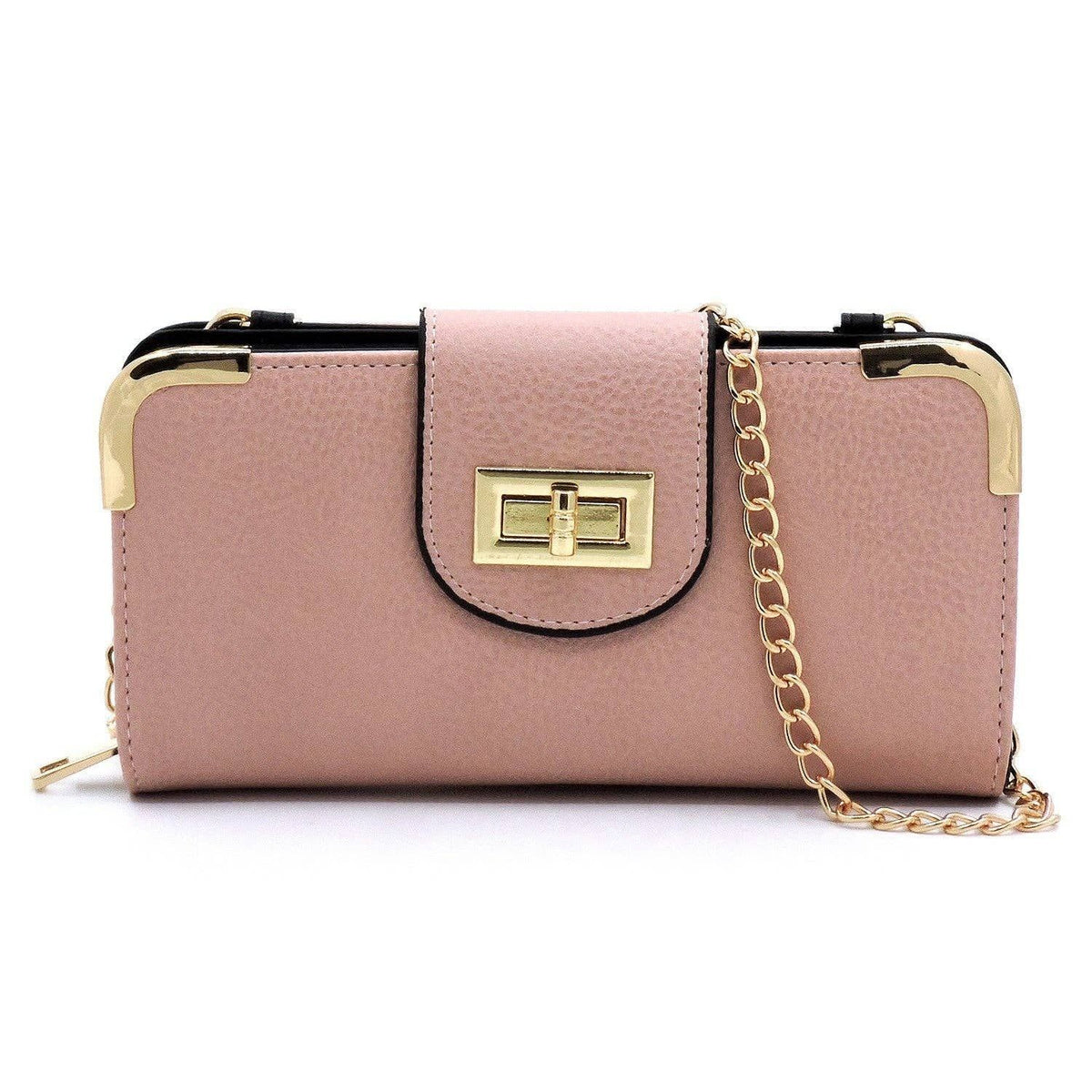 AD041 Turn Lock Crossbody Wallet