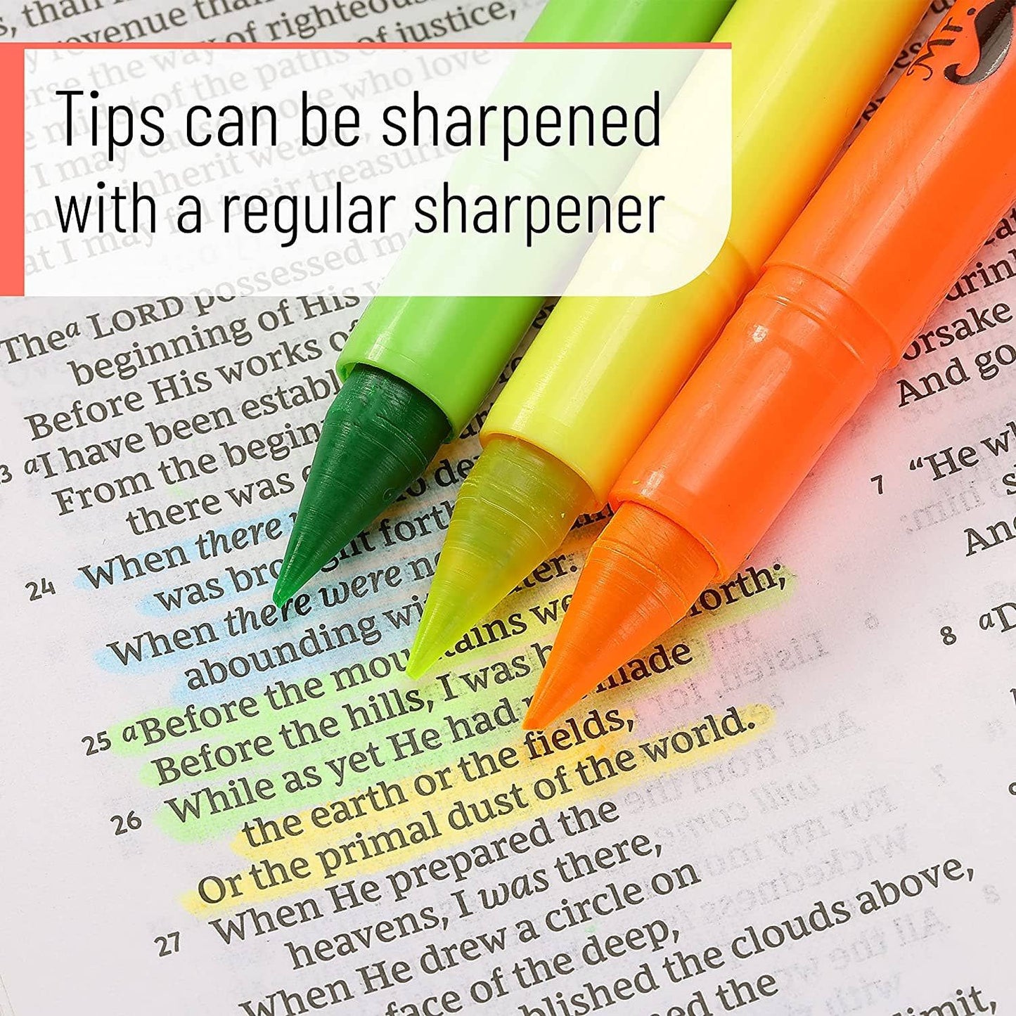 Bible Gel Highlighters No Bleed 8 Pack Twist-Up