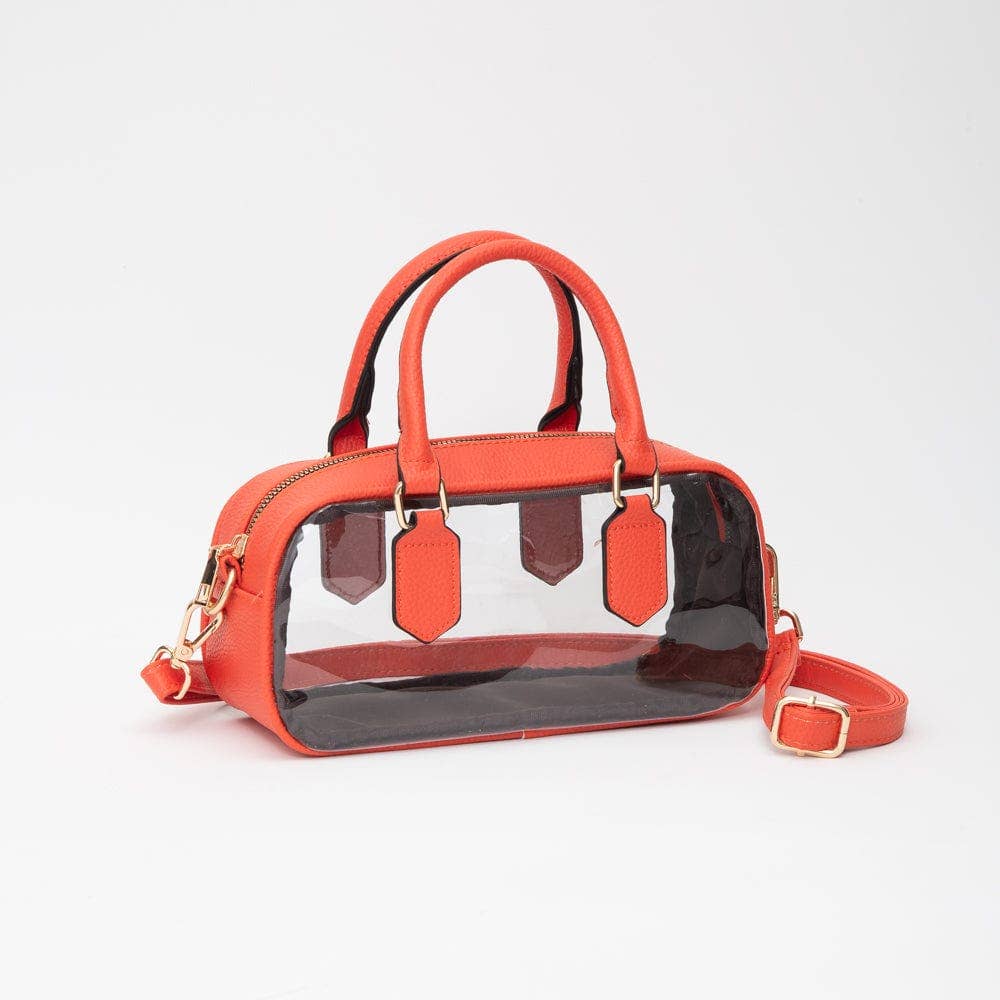 TG10774 Clear Plastic East-West Top Handle/Crossbody Bag