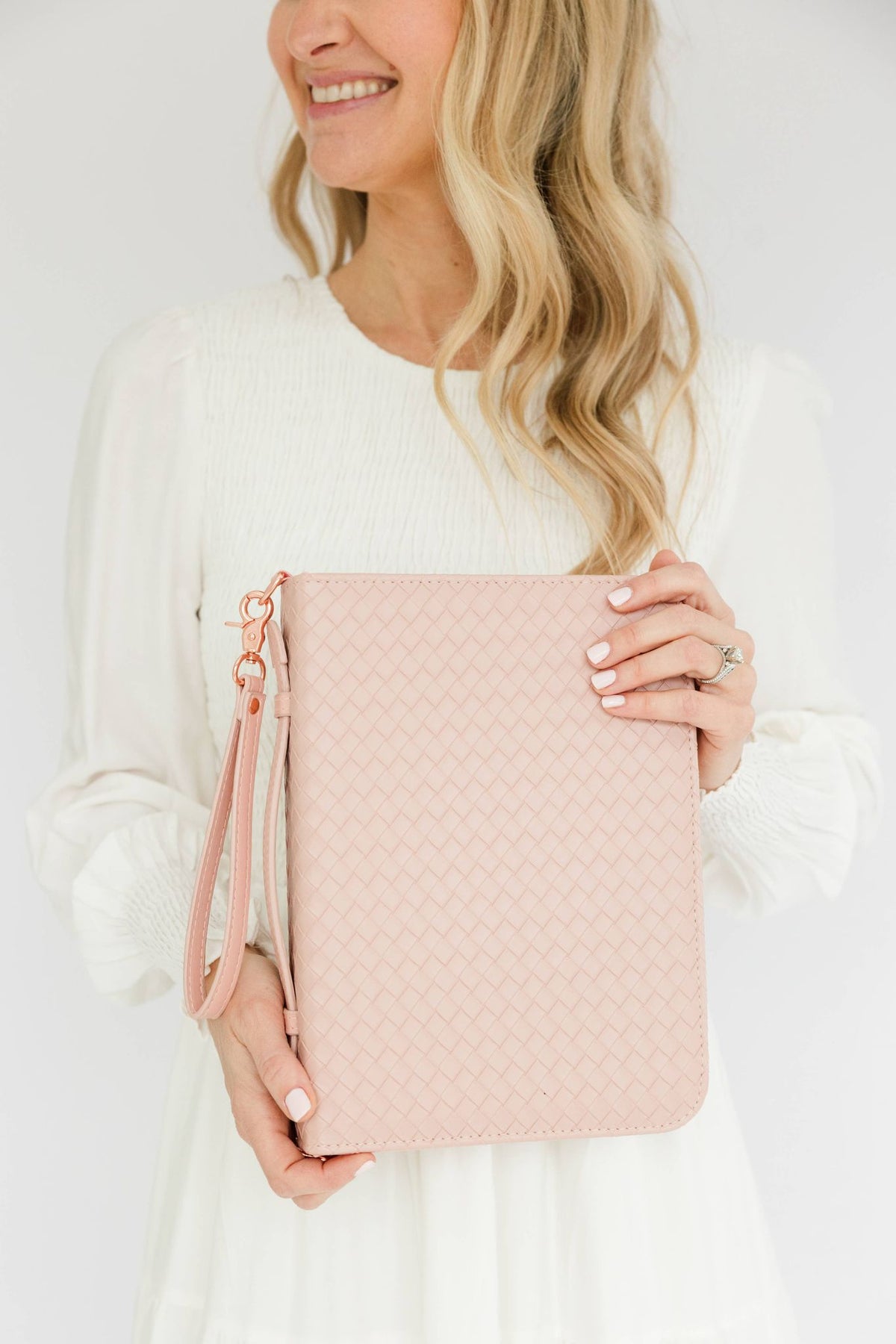 Bible Cover, Weave Bible Case, Crossbody BLUSH
