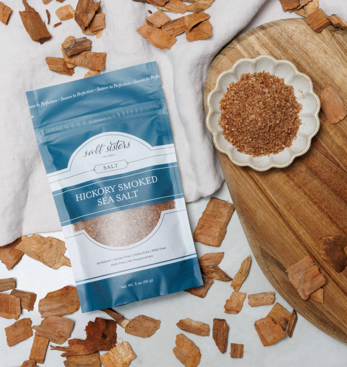 All-Natural Sea Salt - Hickory Smoked - 3 oz