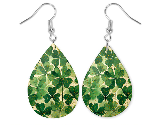 Shamrock Tear Drop Earrings-Choose Design