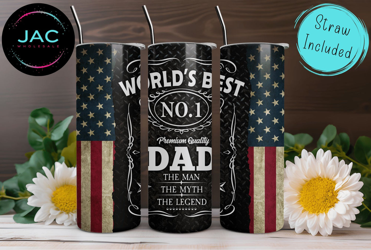 World's Best Dad Skinny Tumbler 20oz