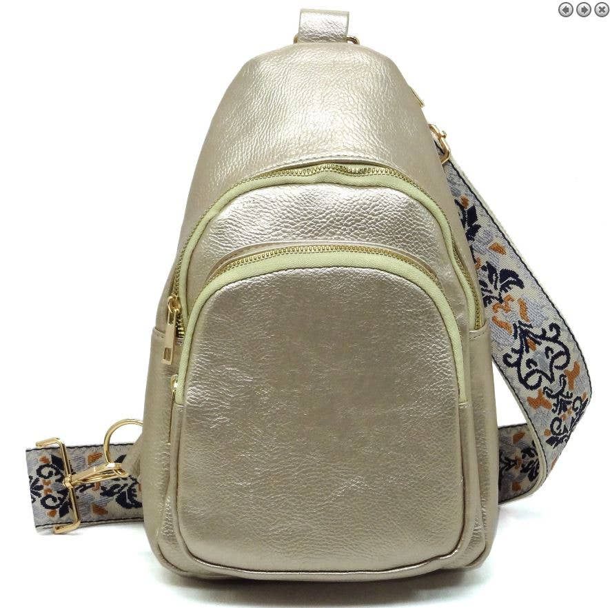 Zara Zipper Crossbody Bag with Boho Strap