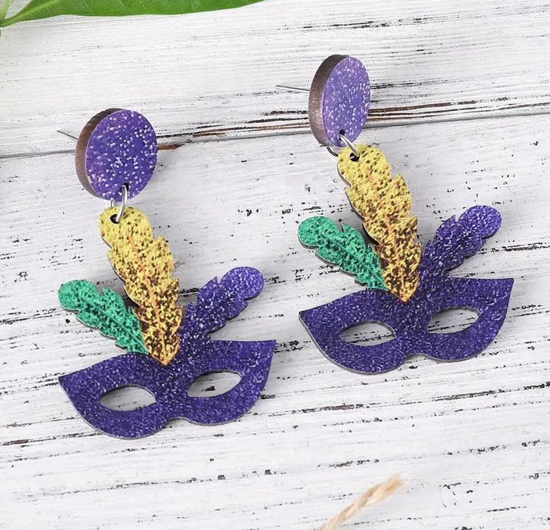 Mardi Gras Mask Earrings