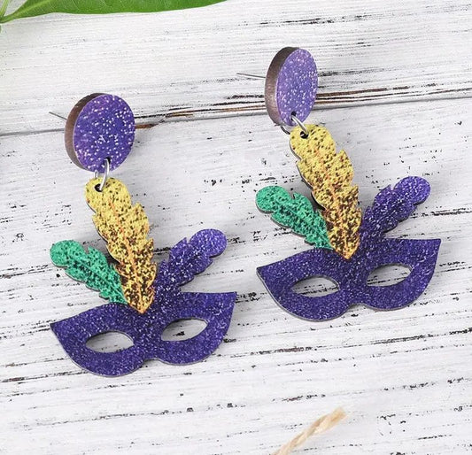 Mardi Gras Mask Earrings