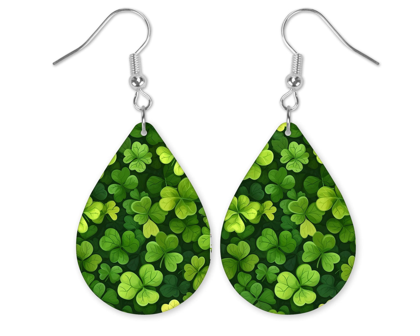 Shamrock Tear Drop Earrings-Choose Design