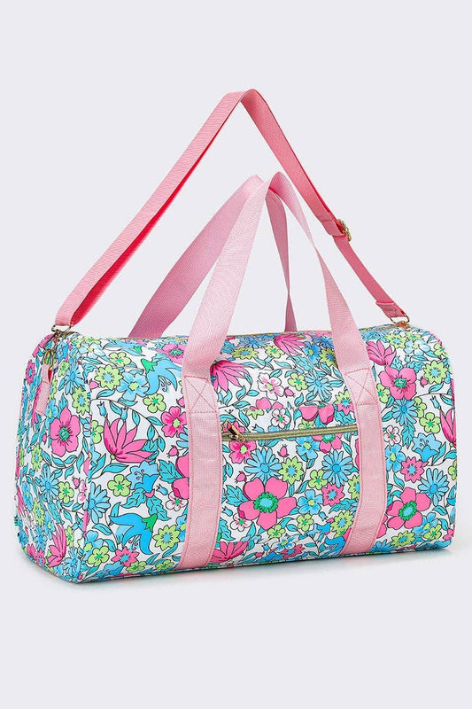 Women Floral Pattern Canvas Travel Bag