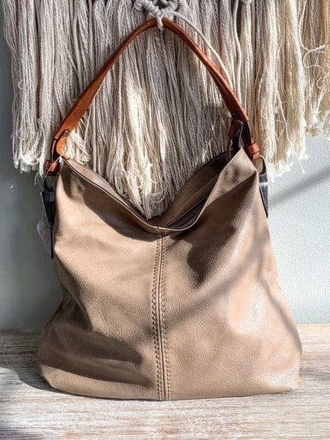 LHL001-2 Side Metal Accent Hobo Bag