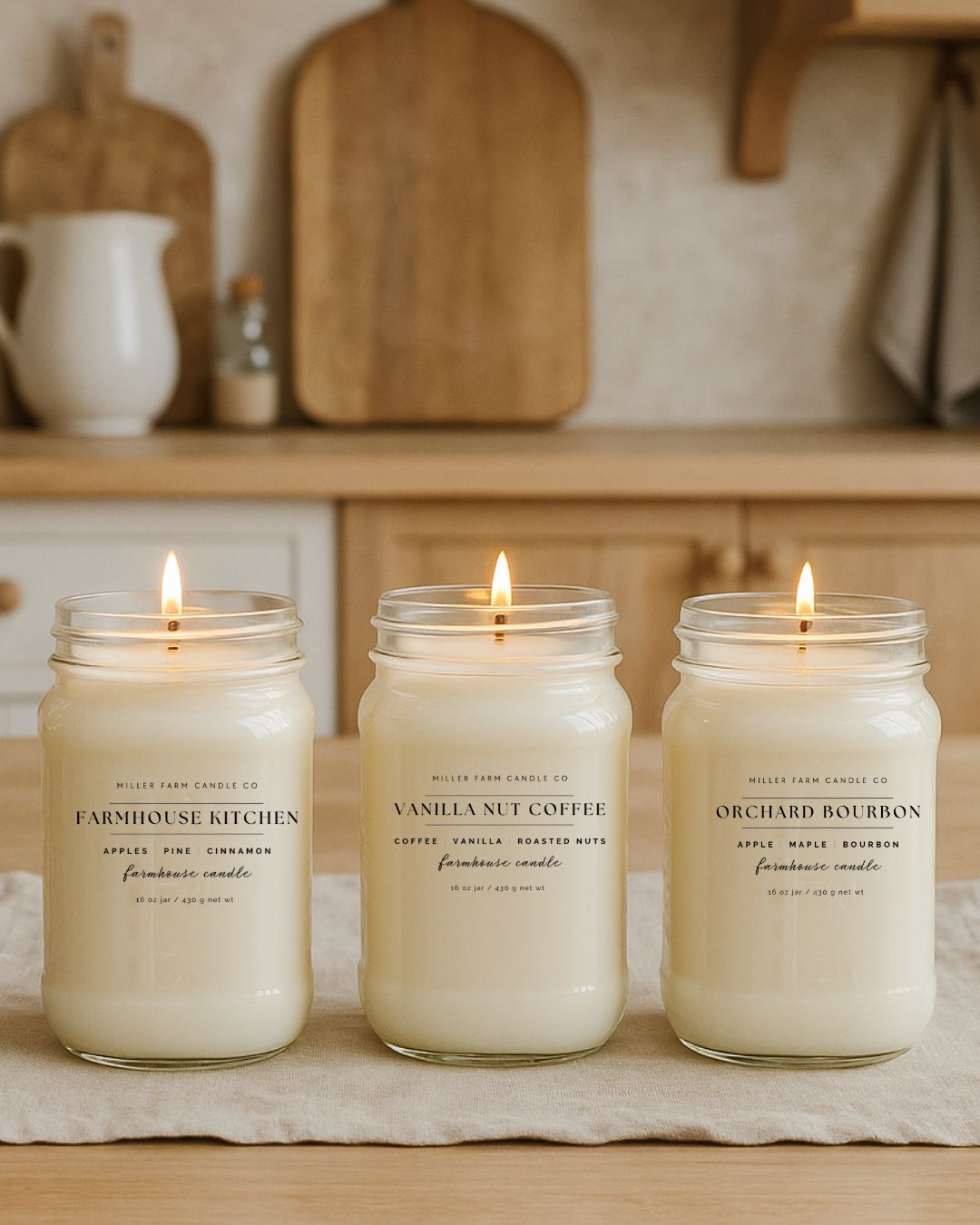 16 oz Farmhouse Jar Soy Candle | Seasonal & Classic Scents