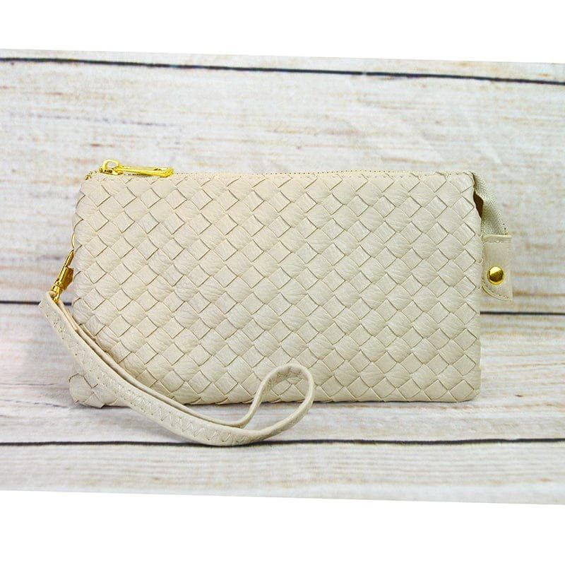 7050 Kathy Woven Three Compartment Clutch/Crossbody Bag