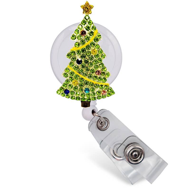 Christmas Tree Sparkle and Shine Rhinestone Badge Reel