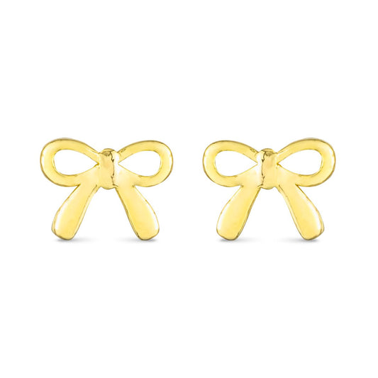 Gold Bow Ribbon Earrings
