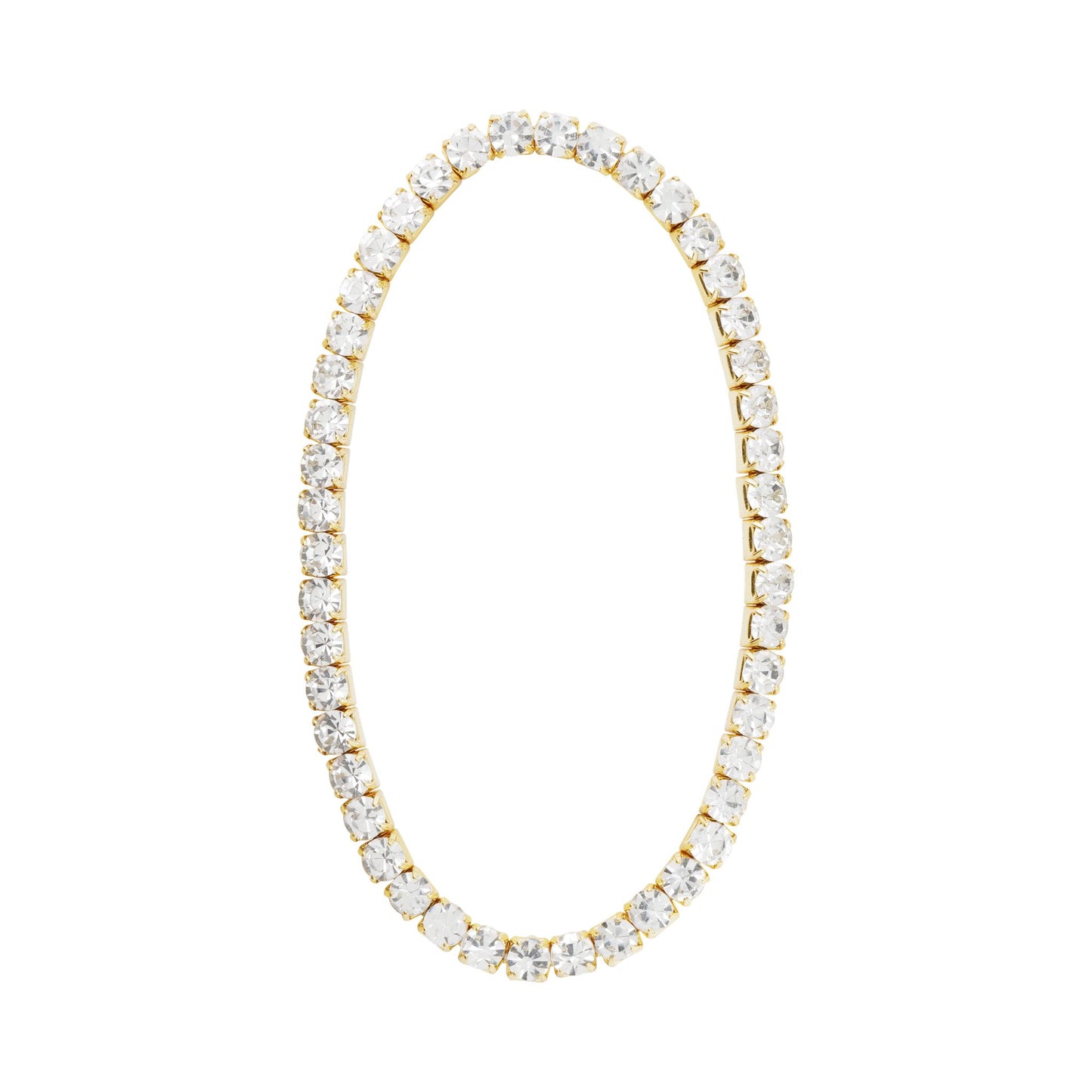 Gold CZ Clear Stretch Tennis Bracelet