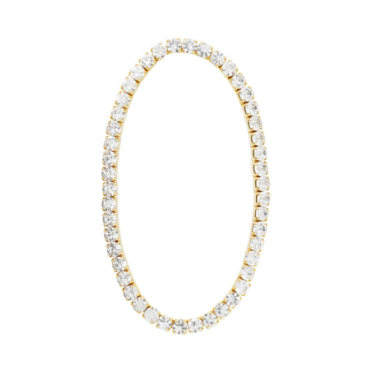 Gold CZ Clear Stretch Tennis Bracelet