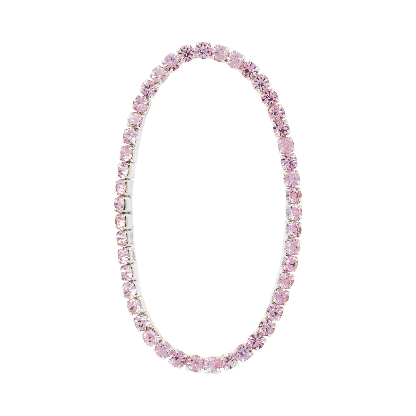 Silver CZ Light Pink Stretch Tennis Bracelet