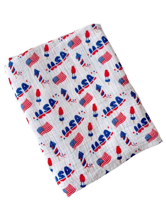 Muslin Swaddle, 4th of July