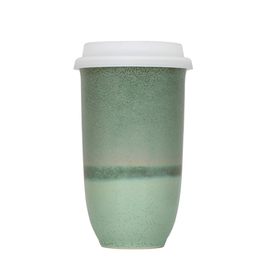 Emerald 16oz Ceramic Travel Mug – Forest-Inspired & Reusable