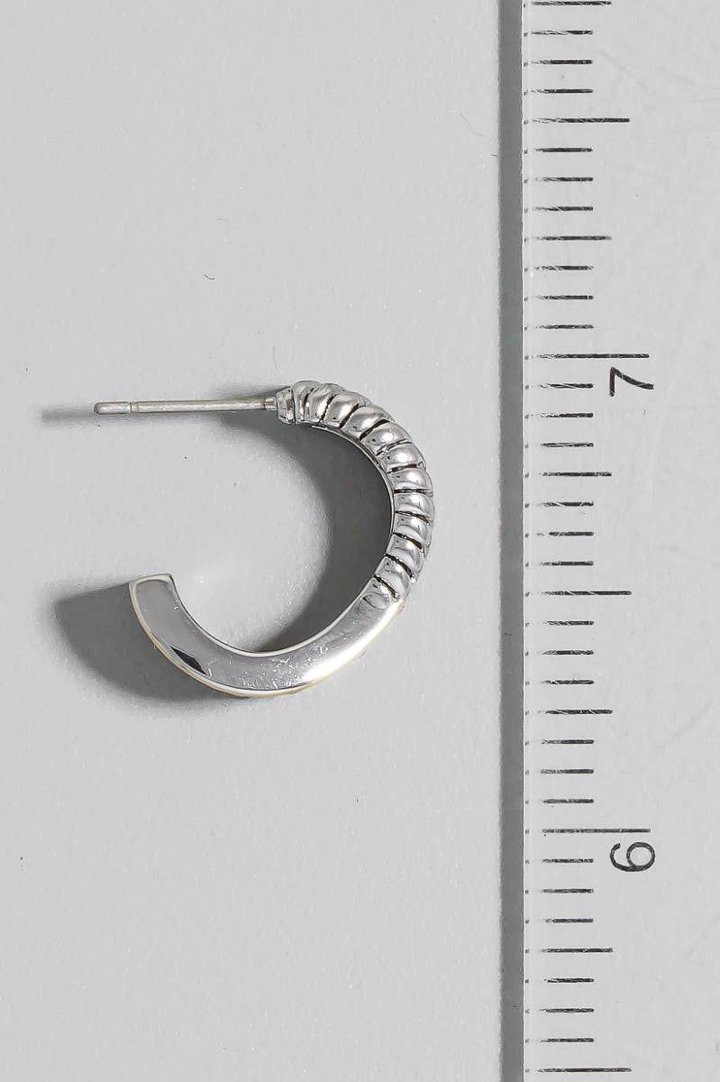 Two Tone Cz Pave Layered Hoop Earrings