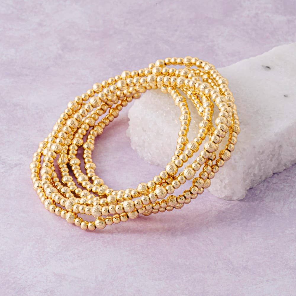 Mini Metallic Beaded Bracelet Set