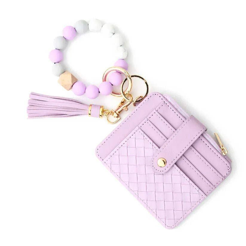 BB139x205 Nina Quilted Beaded Keychain Bracelet Wallet