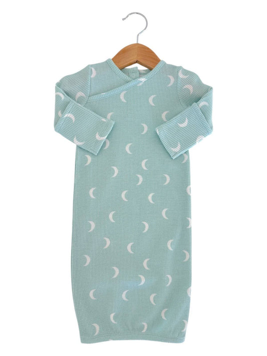 Organic Waffle Gown, Light Blue Moon