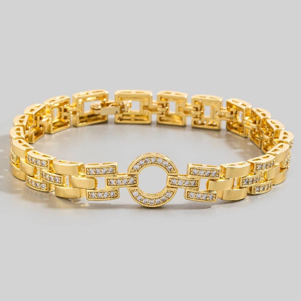 Pave Chain Link Circle Bracelet