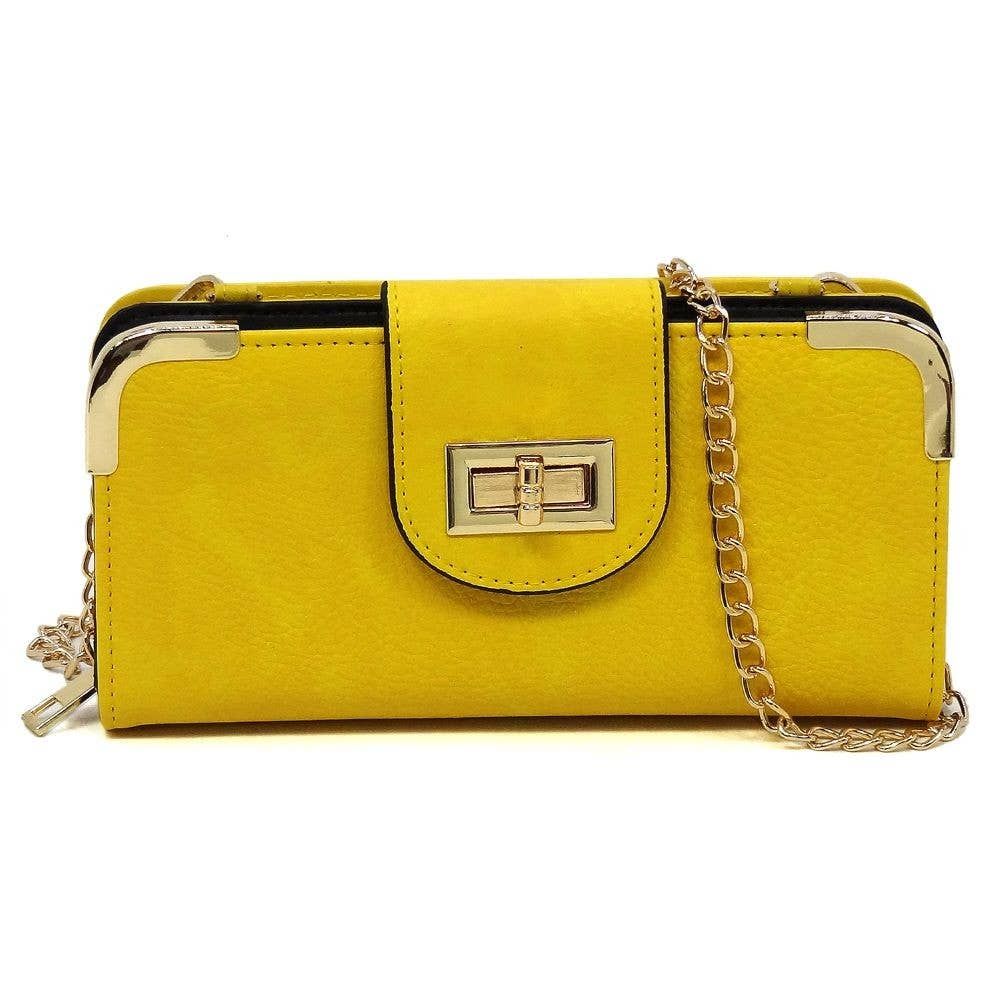 AD041 Turn Lock Crossbody Wallet