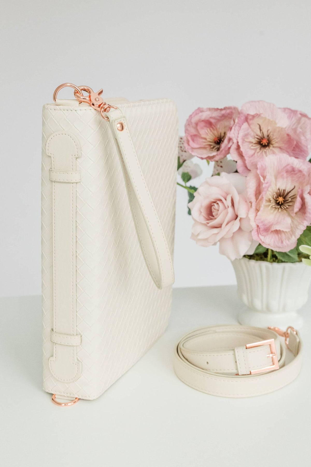 Bible Cover, Weave Bible Case, Crossbody PEARL