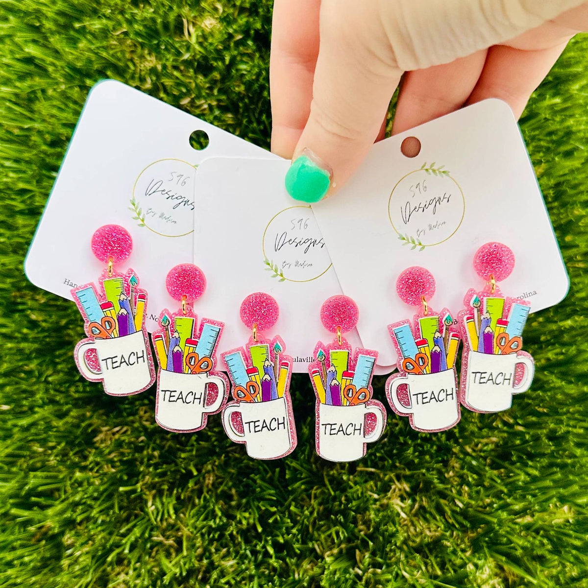 Teach Mug Statement Earrings