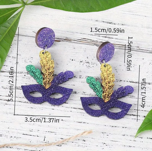 Mardi Gras Mask Earrings