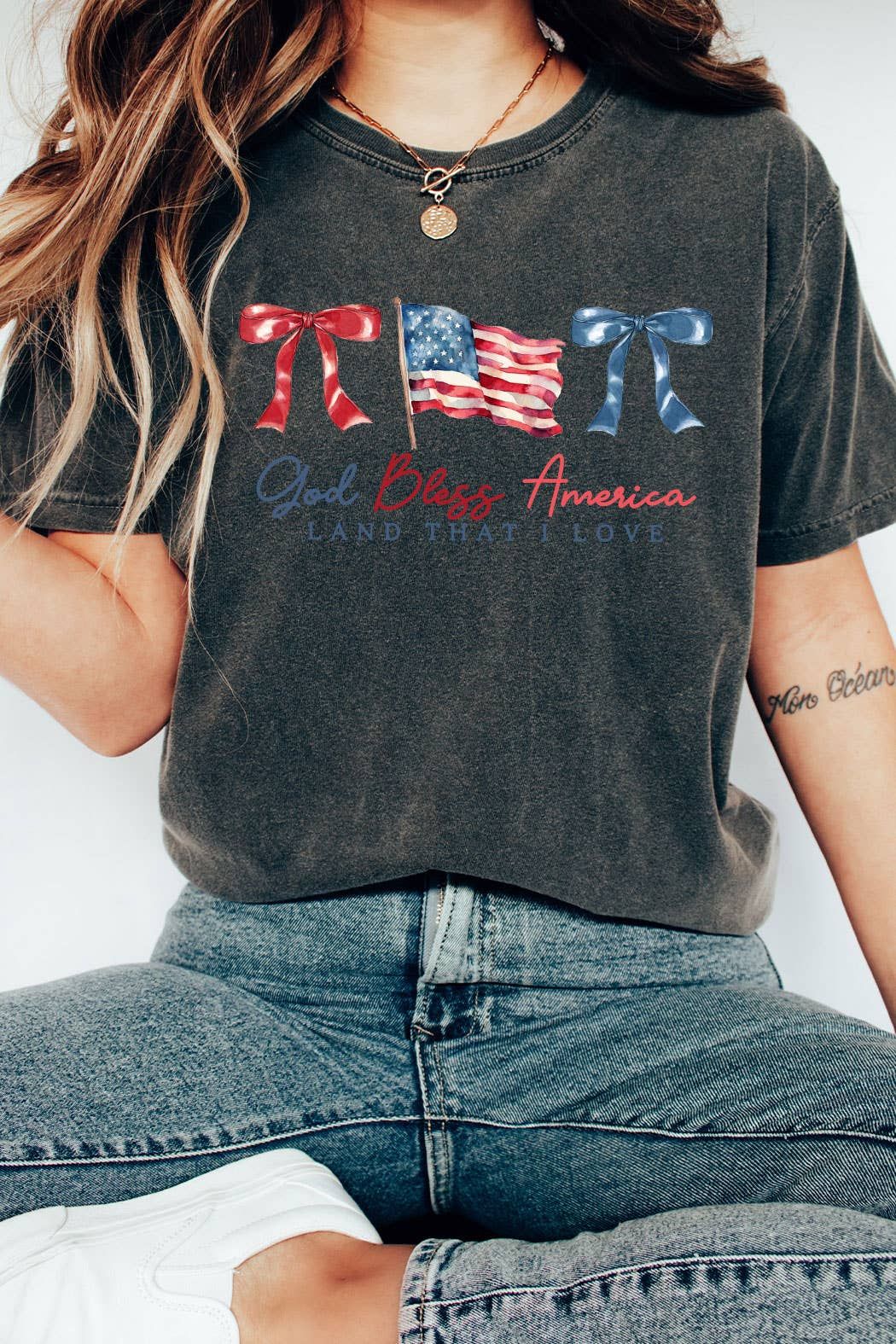 God Bless America Coquette Comfort Colors Tee