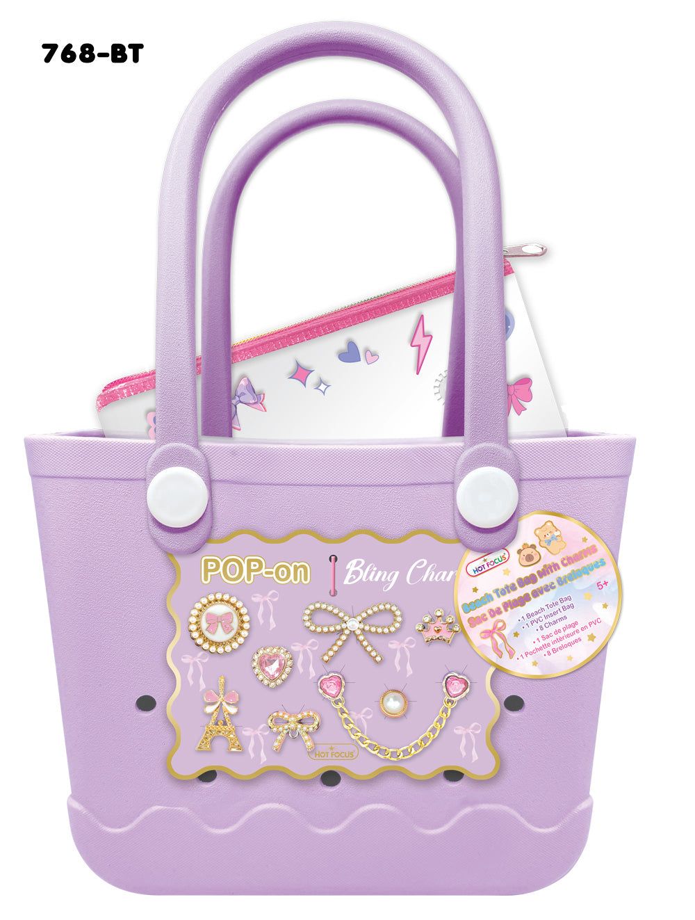 Beach Tote Bag with Charms, Bowtiful