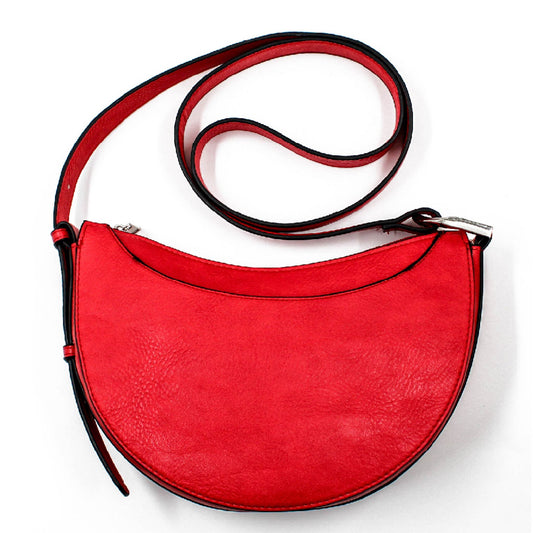 GIANNA HALF MOON CROSSBODY POPPY RED
