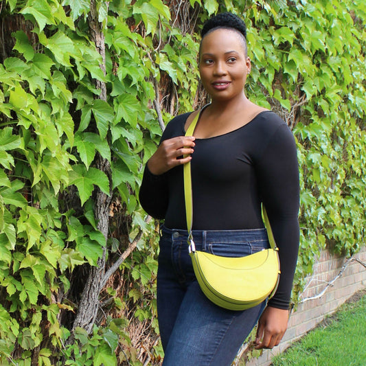 GIANNA HALF MOON CROSSBODY CHARTREUSE