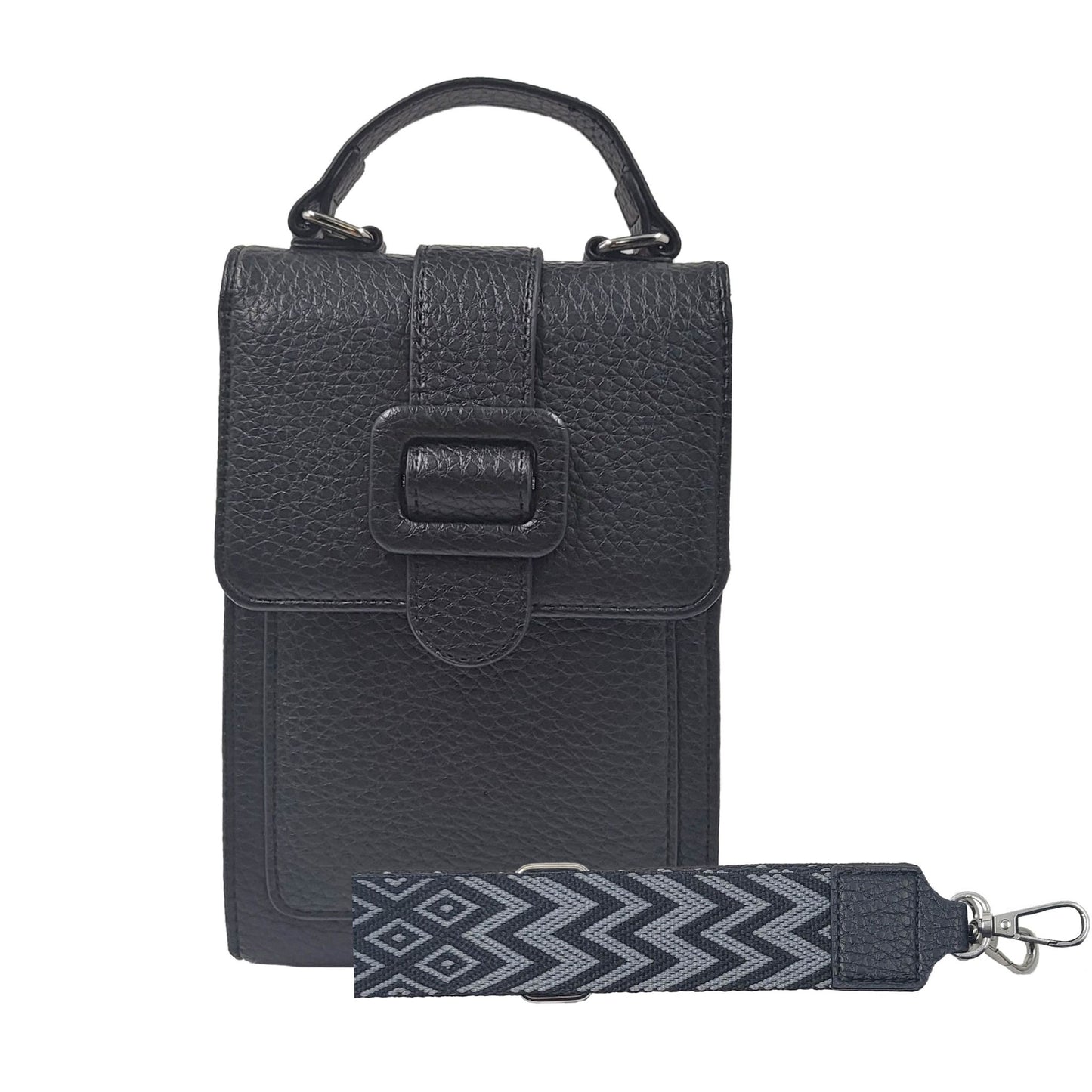REBA VERTICAL STRUCTURED BUCKLE FRONT BLACK