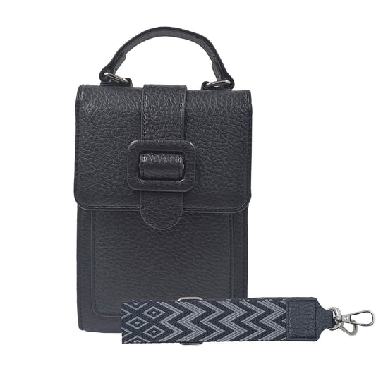 REBA VERTICAL STRUCTURED BUCKLE FRONT BLACK